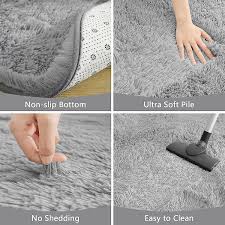 fluffy round rug gy carpets for