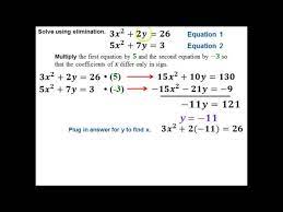 Using Elimination For Quadratics