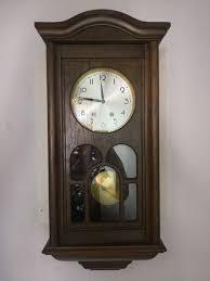 Jauch Wall Clock Brass Glass Wood
