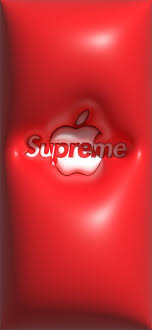 apple x supreme red 3d wallpaper