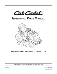 cub cadet parts manual model no slt
