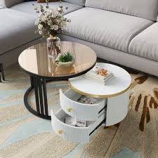 2 In 1 Round Mdf Nesting Coffee Tables