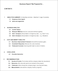 Business Proposal Outline Example Report Template Templates Free