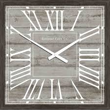 Square Grey Woodgrain Wall Clock 40