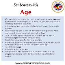 age in a sentence in english sentences