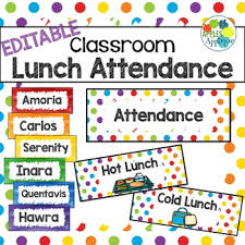 Editable Classroom Lunch Attendance System
