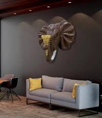 Fiber And Coir Brown Elephant Head Spot