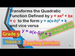 Tagalog Transform Quadratic Function Y