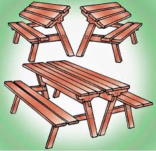 Folding Bench Picnic Table Woodworking