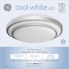 Ge 19 In Brushed Nickel Traditional Led Semi Flush Mount Light In The Flush Mount Lighting Department At Lowes Com