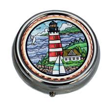 lighthouse pill box handmade nautical