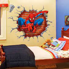 Check out our marvel for kids room selection for the very best in unique or custom, handmade pieces from our shops. 3d Wall Sticker Crack Spiderman Superhero Avengers Kids Room Decor Fine Home Decor Children S Bedroom 3d Decor Decals Stickers Vinyl Art