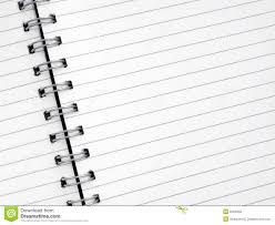 Close Up White Lined Paper In A Spiral Notepad Stock Photo