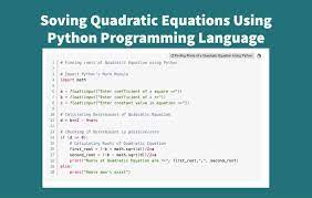 Solving Quadratic Equation Using Python