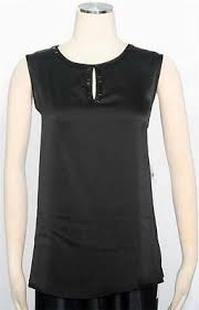 Nipon Boutique Black Beaded Blouse Cami Size Xs Womens New