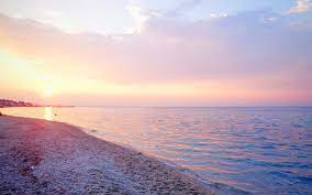 1920x1200 Ocean Beach Pink Sunset ...
