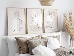 Neutral Bedroom Wall Art Line Art