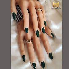 sacramento green glossy nails make my