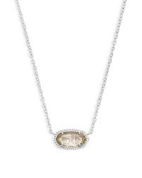 elisa silver pendant necklace in clear