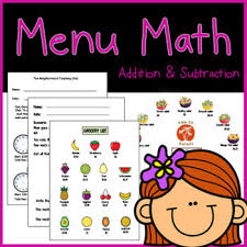 —marcia miller and martin lee 4 menu math: Menu Math Worksheets Teachers Pay Teachers