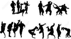 Silhouette De Garçons Et De Filles Qui Dansent Sur Autre Style Hip Hop:  Krump, Break Dance, Old School, Etc Clip Art Libres De Droits , Vecteurs Et  Illustration. Image 5050310.