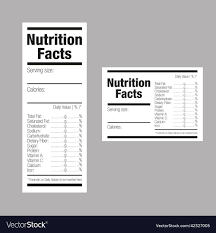 nutrition facts label sticker template