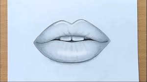 how to draw lips by pencil step by step