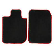 black with red edging carpet car mats