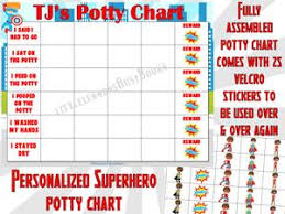 Superhero Potty Chart Personalized Fully Assembled Toilet Training Reward Chart Sticker Chart Potty Chart 30 Reusable Stickers Laminated