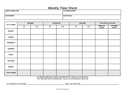 Free Printable Weekly Time Sheet Timesheet Template Time