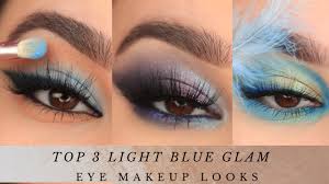 my top 3 light blue makeup looks