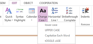 onenote change text case lowercase