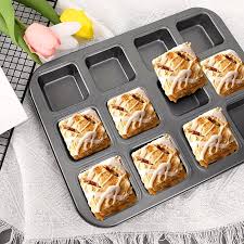 brownie cake pan 12 cavity carbon