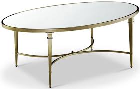 Wavery Antique Brass Oval Coffee Table
