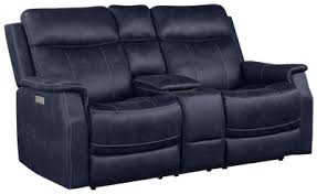 steve silver valencia dual power reclining sofa with ocean blue va950so