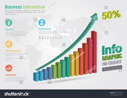 Business 3 D Line Chart Infographic Business Stock Vector