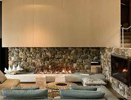 Modern Stone Fireplace Design By