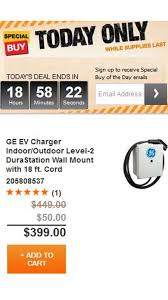 When do items go on sale at home depot? Home Depot Special Buy Of The Day Ge Durastation Level 2 Evse For 399