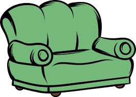 Green Sofa Icon Cartoon Royalty Free