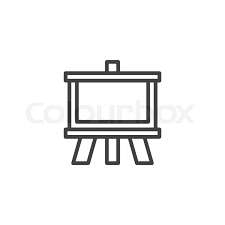 Blank Flip Chart Outline Icon Linear Stock Vector