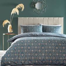 French Blue Bee Bedding Deco Geometric