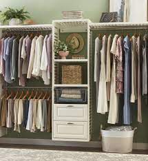8 ft h white wood closet system