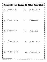 Complete The Square 1 Worksheets