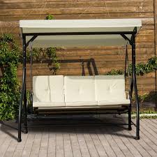 outsunny 3 seater patio swing chair
