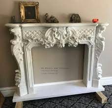 Square Pure White Stone Fireplace At Rs