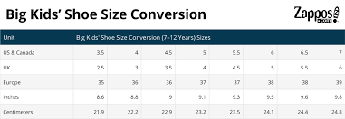 shoe size conversion zappos com