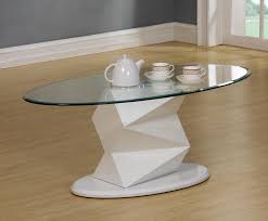 High Gloss Oval Glass Coffee Table W120cm