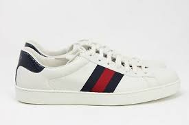 Gucci Ace Classic Blue Red Detail Web White Mens Low Sneakers Us 11 5 Uk 10 5 Ebay