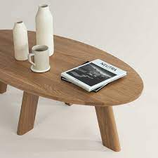 Oval Coffee Table Solid Wood Coffee