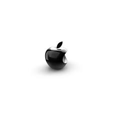 apple logo 3d black and white